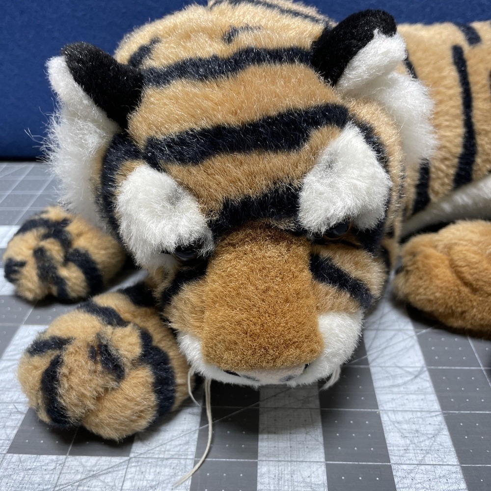 1992 20" A&A Lying Bengal Tiger Plush Stuffed Animal Toy Soft Realistic - Picture 2 of 9